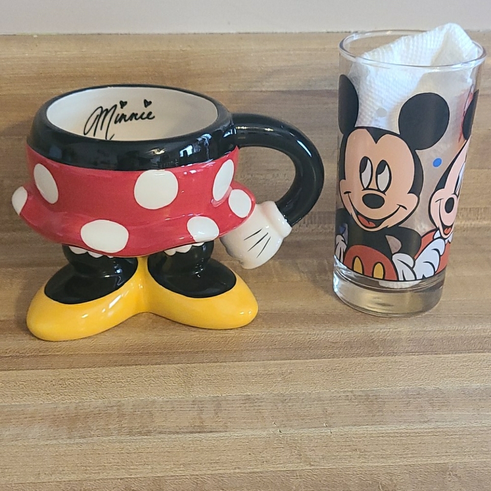 Disney Minnie Mouse Bottom Mug and Glass